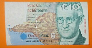 Ireland: Irish Ten Pound Note Dated 19.  5.  1995.  James Joyce.