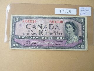 Banknote Canada 1954 10 Dollar Devil Face T1778