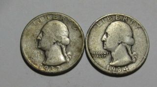 1932 & 1934 Washington Quarter - Mixed - 48sa