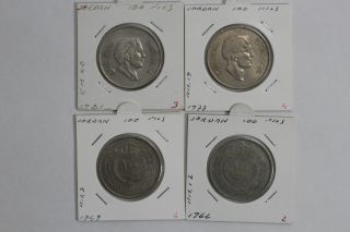 Jordan - 4 Different Coins 100 Fils A84 Rcm2 - 23