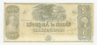 1800 ' s $2 The Bank of Augusta,  GEORGIA Note AU/UNC 2