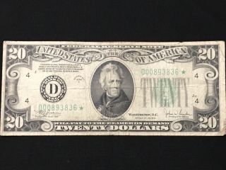 1934 C $20 Federal Reserve Star Note