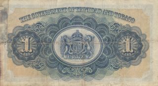 1 DOLLAR VG - FINE BANKNOTE FROM BRITISH TRINIDAD AND TOBAGO 1939 PICK - 5 2
