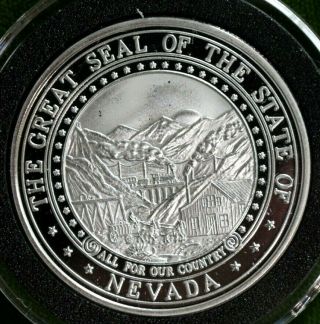 2004 Carson City " Nevada State Seal " 1 Oz Silver Round/coin:.  999 Fine