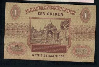 1 Gulden From Netherland Indies 1940 Aunc 2