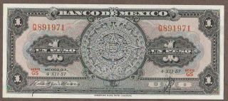 1957 Mexico 1 Peso Note Unc