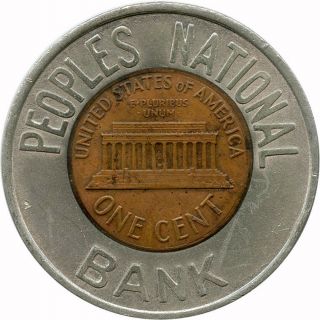 1964 Peoples National Bank Non - Local,  Washington Encased Cent Penny Token