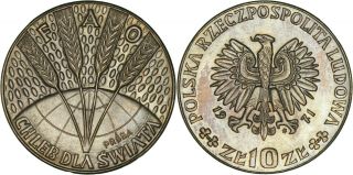 Poland: 10 Zlotych Copper - Nickel Probá,  Pattern,  Essai 1971 (f.  A.  O. ) Unc