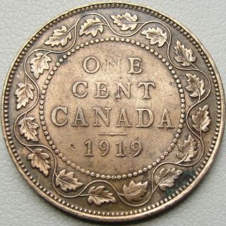 1919 1C Canada Cent,  Canadian Penny,  Large Cent,  One - Cent Piece,  Copper,  12572 4