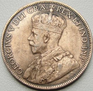 1919 1C Canada Cent,  Canadian Penny,  Large Cent,  One - Cent Piece,  Copper,  12572 5