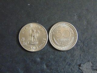 India - Republic 50 Paise 1968,  1969 A068 I Combine