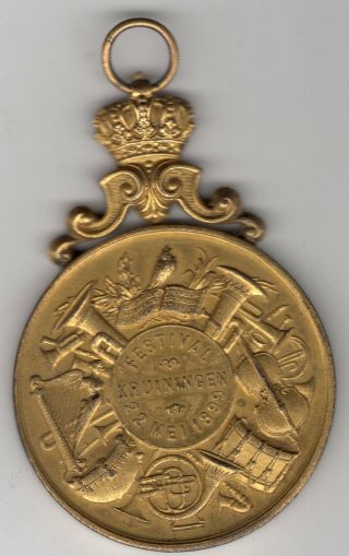 1899 Dutch Medal For The Music Festival At Kruiningen
