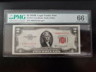 1953 B $2 Legal Tender Fr 1511 Pmg 66 Epq