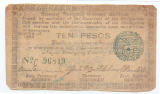 Philippines Emergency Currency 10 Centavos 1943,  P - S663