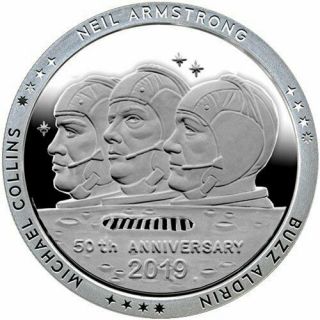 1 Oz.  999 Silver Proof - Like Apollo 11 Crew Neil Armstrong Buzz Aldrin Collins