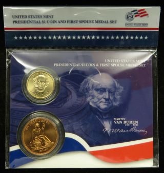 Us Presidential Coin & First Spouse Medal Set Martin Van Buren
