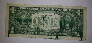 1969 $1 Federal Reserve Error Note Ink Smear Currency - Richmond,  Virginia