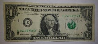 1969 $1 Federal Reserve Error Note Ink Smear Currency - Richmond,  Virginia 2