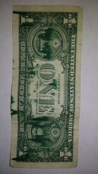 1969 $1 Federal Reserve Error Note Ink Smear Currency - Richmond,  Virginia 3