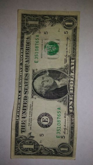 1969 $1 Federal Reserve Error Note Ink Smear Currency - Richmond,  Virginia 4