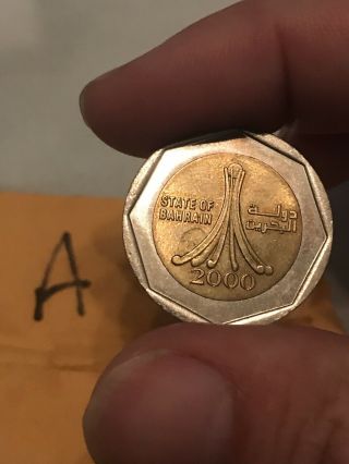 2000 Bahrain 500 Fils Bi Metallic Coin A