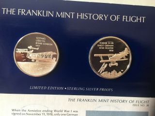 70grams.  925 STERLING SILVER History of Flight Airplane Coins Set of 2 29 30 2