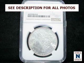 Noblespirit Very Valuable 1897 Morgan Silver Dollar Ngc S$1 Ms 65