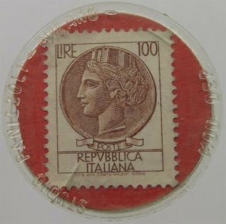 Italy 100 Lire L´erborista Encased Postage Stamp T87 125