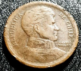 1942 Chile (republica De Chile) 1 Peso Coin,  F (plus 1 Coin) D6594