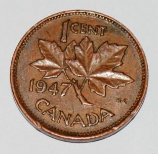 Canada 1947 1 Cent Copper One Canadian Penny George Vi Coin