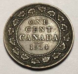 Canada 1914 Large One Cent Coin - King George V