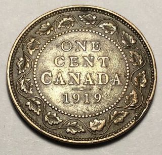 Canada 1919 Large One Cent Coin - King George V