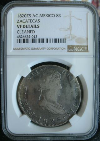 1820 Zs Ag Mexico 8 Reales Ngc Vf - Details