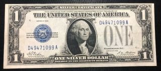 $1 1928 One Dollar Us Silver Certificate Old Note Money Blue Seal Bill Currency