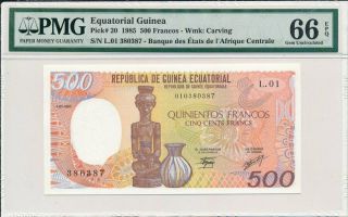 Banque Centrale Equatorial Guinea 500 Francs 1985 Pmg 66epq