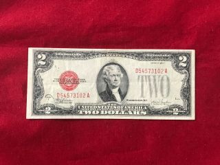 Fr - 1507 1928 F Series $2 Two Dollar Bill Red Seal Us Legal Tender Note Vf - Xf