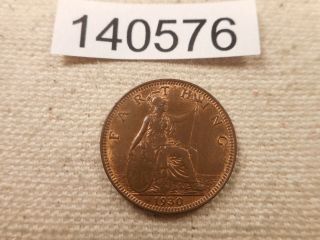 1930 Great Britain Farthing Red/brown Collector Grade Coin - 140576