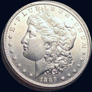1889 - S Morgan Silver Dollar Appears Uncirculated San Fran Collectible Nr