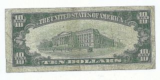 1928 B $10 FEDERAL RESERVE NOTE = MINNEAPOLIS = REDEEMABLE IN GOLD ON DEMAND 2 2