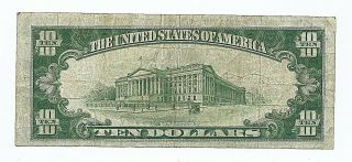 1928 B $10 FEDERAL RESERVE NOTE = MINNEAPOLIS = REDEEMABLE IN GOLD ON DEMAND 2