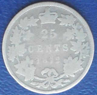. 925 Sterling Silver 1872 H Canada 25 Cents KM 5 Victoria Heaton 801 2