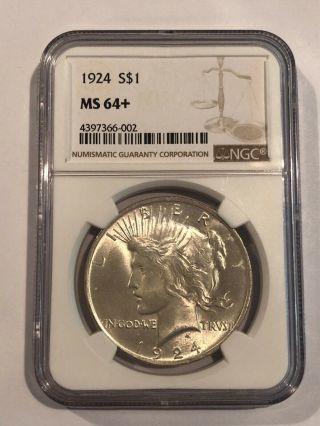 1924 Silver Dollar Coin S$1 Ms 64,  Ngc
