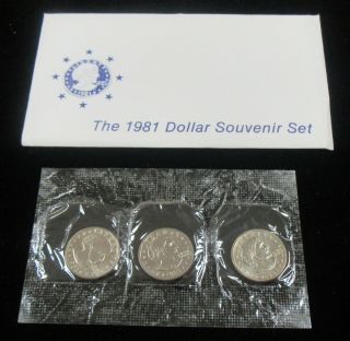 1981 U.  S.  P,  D & S Susan B.  Anthony Dollar Souvenir Set In Scarce Envelope