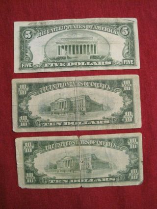 Series 1934 $5 Five and $10 Ten Dollar Bills BLUE SEAL Silver Certificates 2