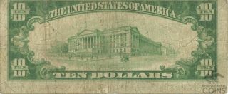 1929 United States $10 Federal Reserve Bank of San Francisco Bank Note F 2