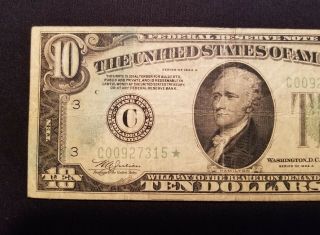 West Point Coins 1934 A $10 Federal Reserve Note ' Star ' 3
