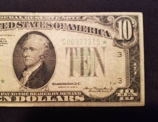 West Point Coins 1934 A $10 Federal Reserve Note ' Star ' 4