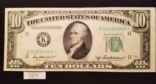West Point Coins 1950 B $10 Federal Reserve Note 