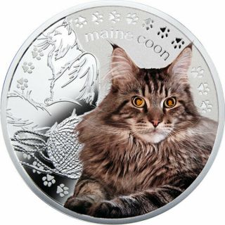 Niue 2014 1$ Maine Coon Man’s Best Friends – Cats Proof Silver Coin