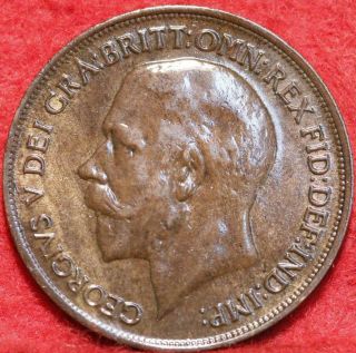 1917 Great Britain One Penny Foreign Coin